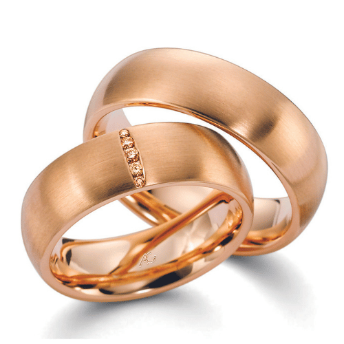 Vestuviniai žiedai su šampaniniais deimantais - fashiongold.lt
