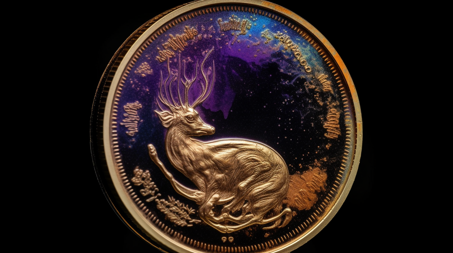 gold deer coin