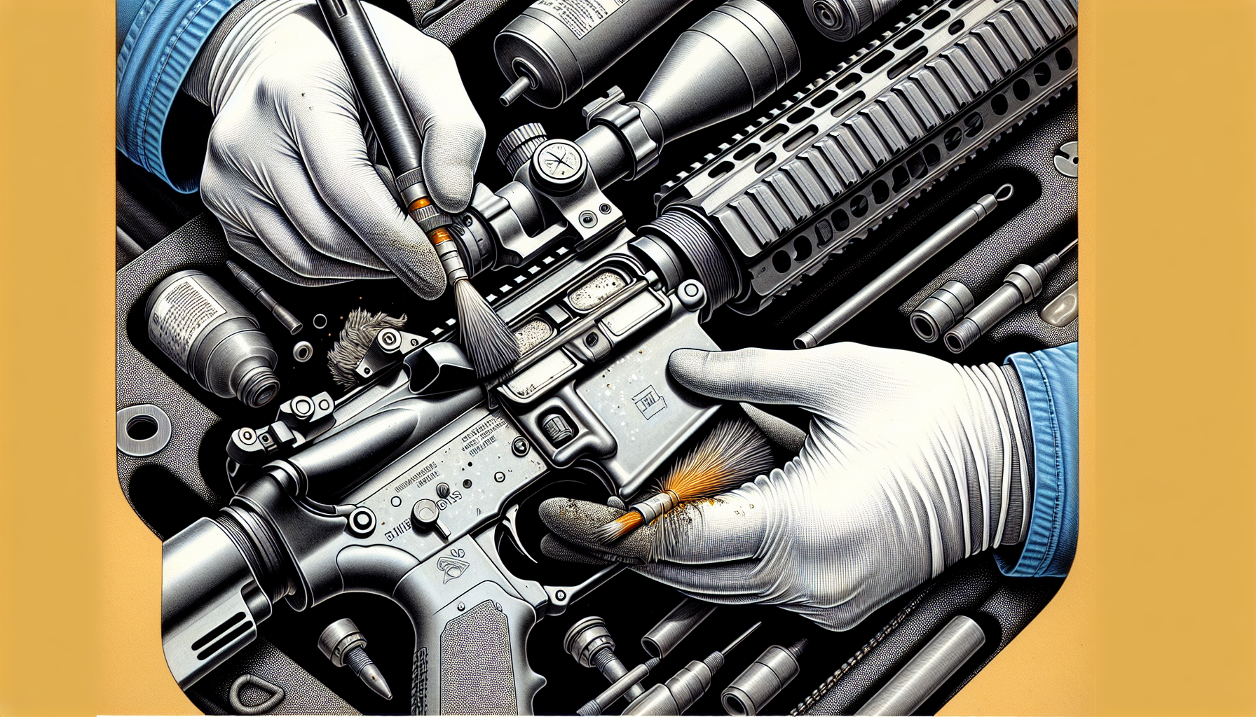 Illustration of troubleshooting common AR-15 cleaning issues