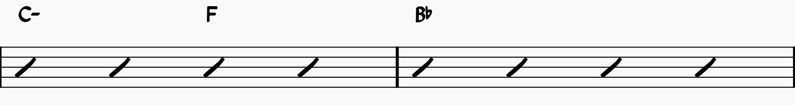 ii-V-I in the Key of Bb with C-, F, and Bb chords