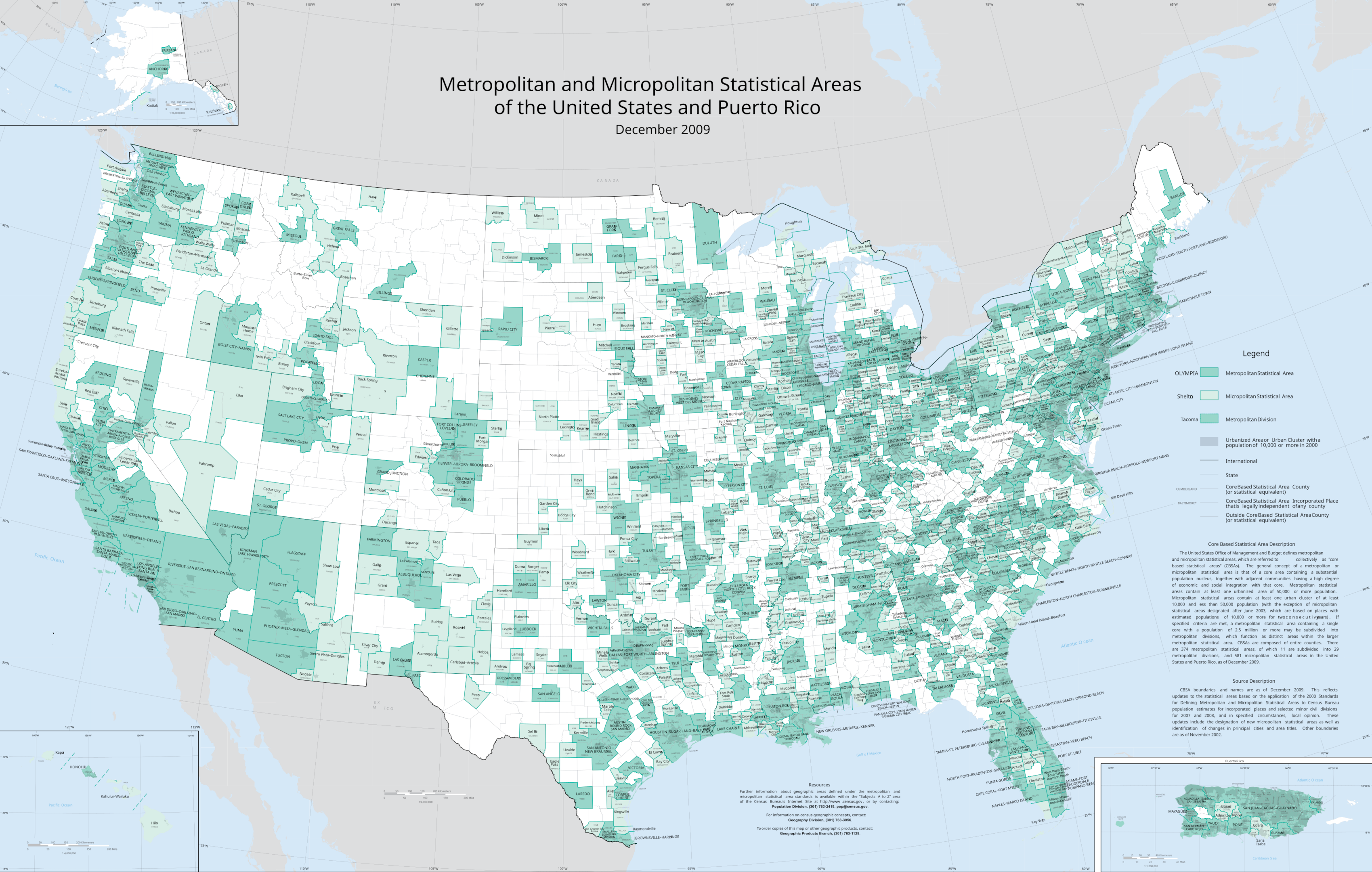 Metropolitan and Micropolitan Statistical Areas of the United States and Puerto Rico © Wikimedia Commons