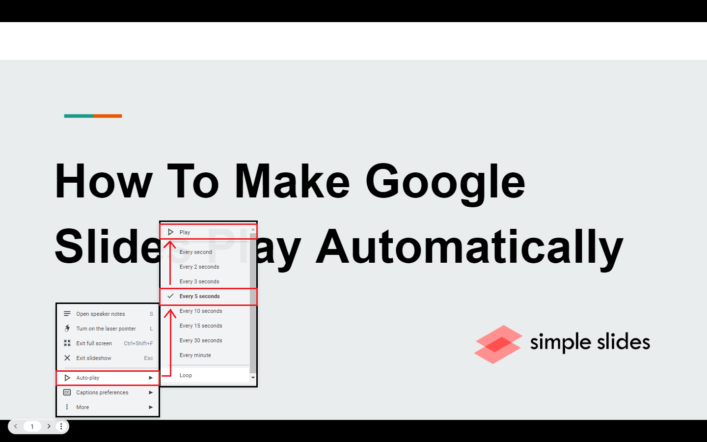 how to make google presentation play automatically