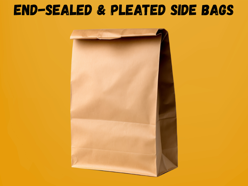 An illustration of a End-Sealed & Pleated Side Paper Bags