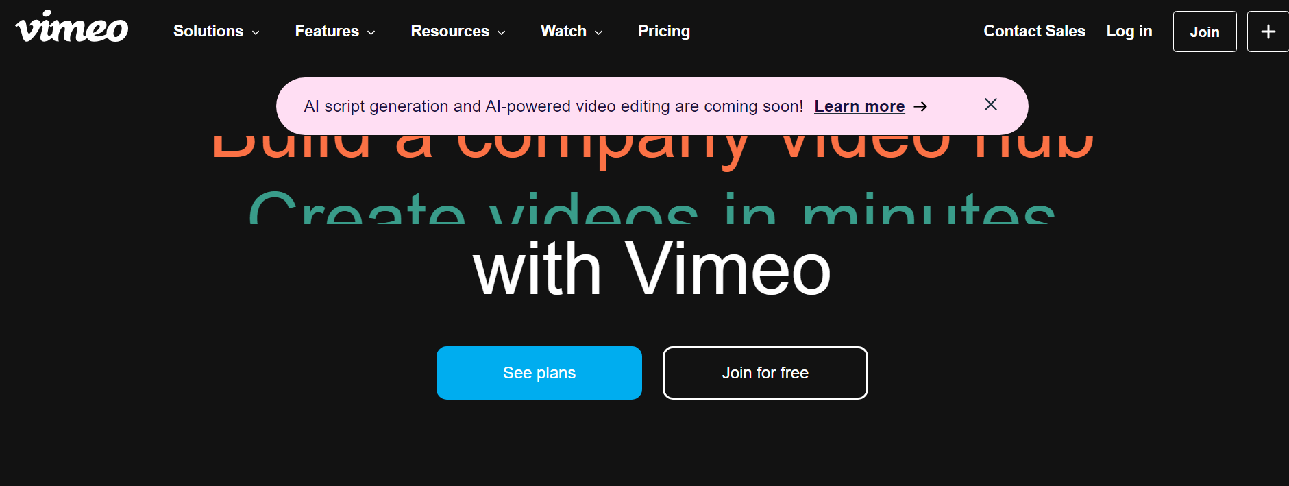 Vimeo video sharing website