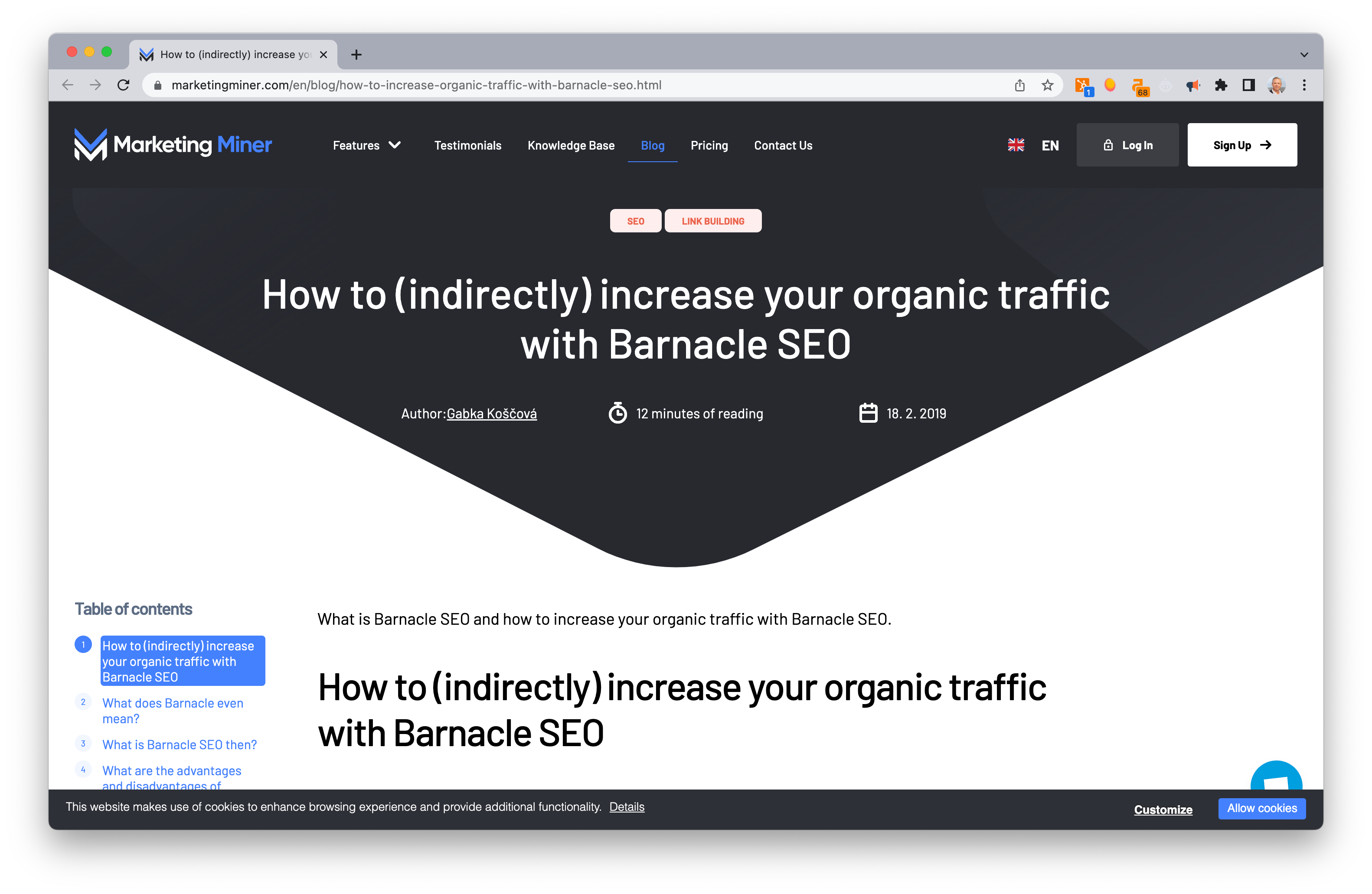 Screen Shot: How to Increase Organic Traffic with Barnacle SEO Strategies