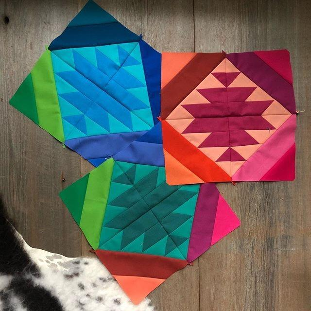Rainbow Triangles quilt pattern blocks