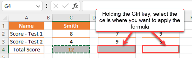 Select non-adjacent cells while holding the Ctrl key