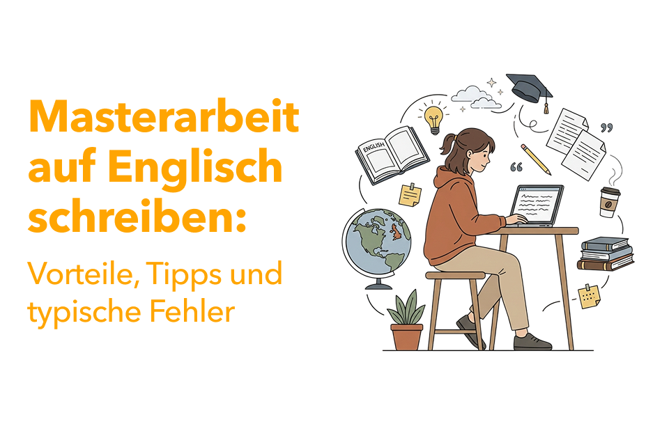 Infografik mit vier Schritten zum Forschungsdesign: Hypothesen, Methodik, Datenerhebung und Analyse - schnelle Orientierung für Studierende