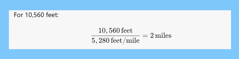 example of feet to mile 