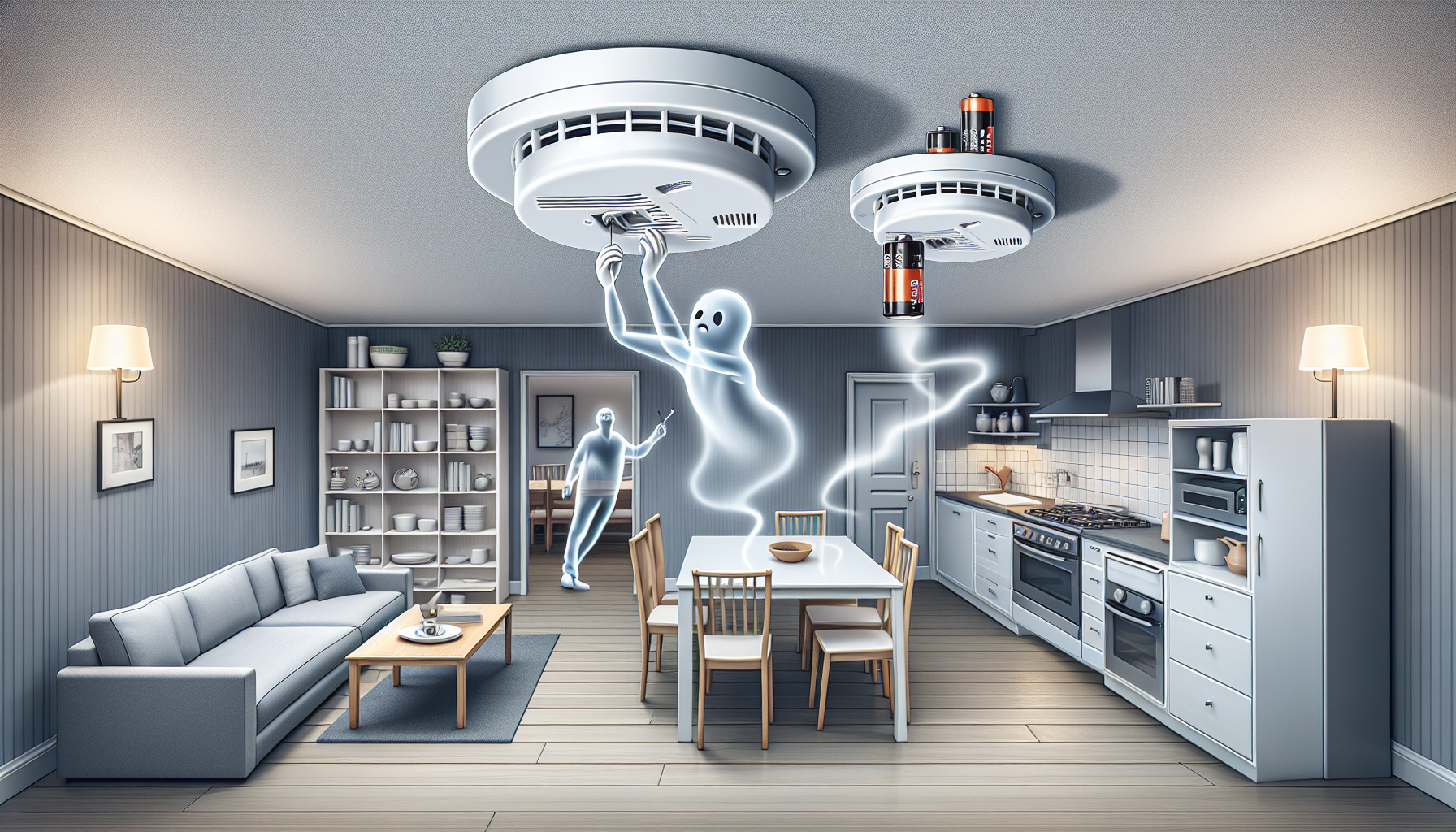 Battery-operated smoke detector installation