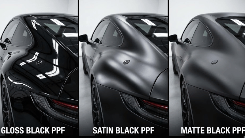 gloss vs matte vs satin black PPF