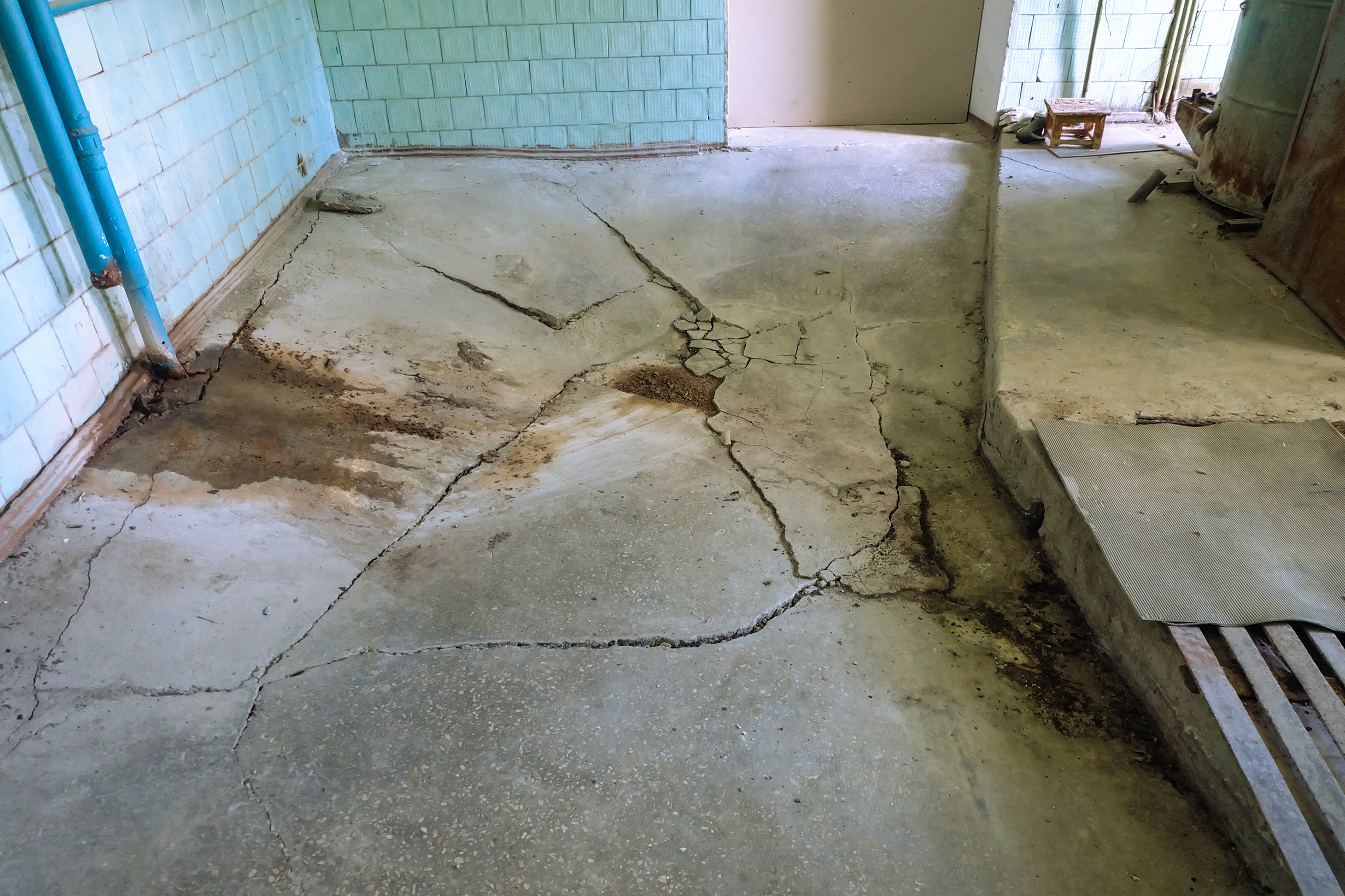 Cracked and settled basement slab