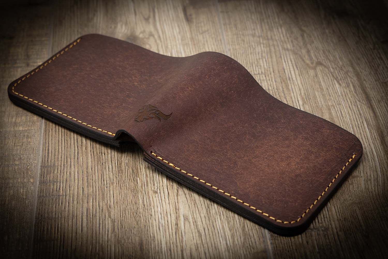 Front Pocket Slim Bifold Wallet for Men Charred Oak