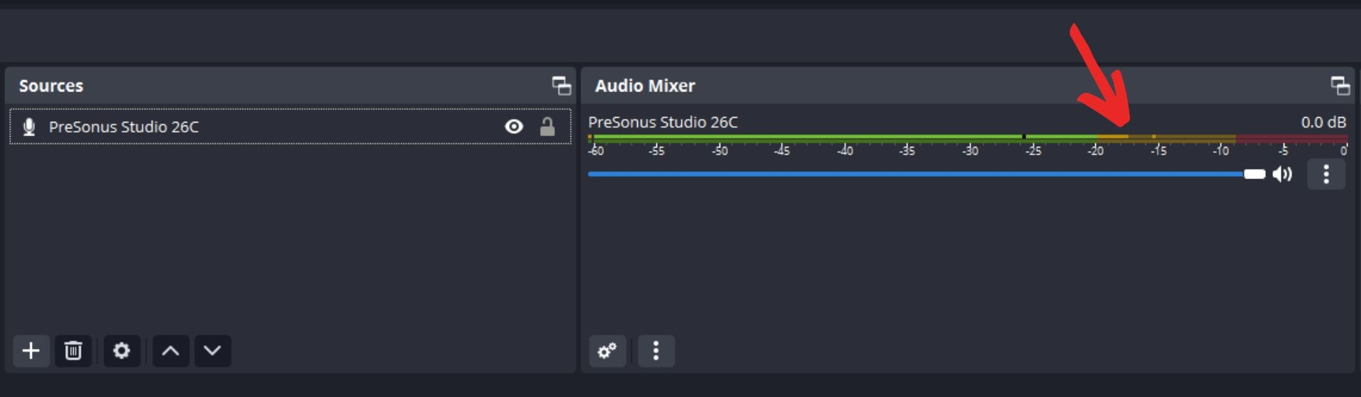 Microphone volume level