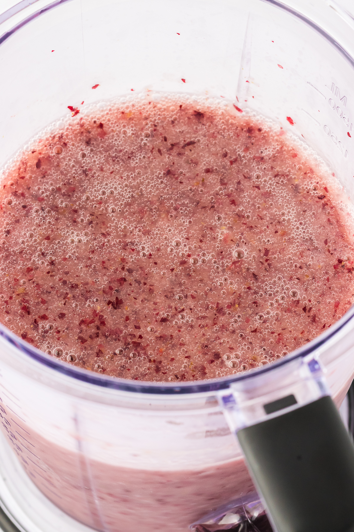 blended puree frozen grapes in food processor