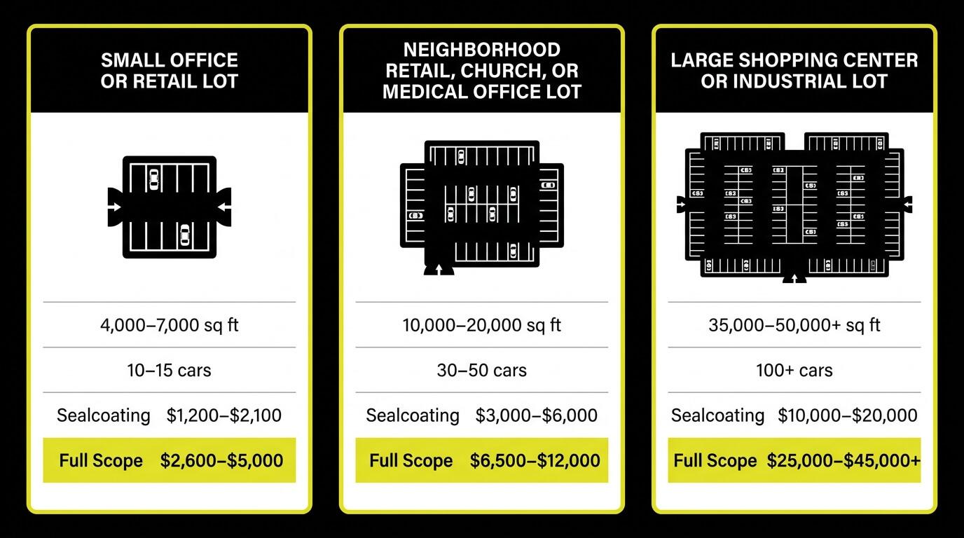 Average Commercial Sealcoating Costs by Lot Size