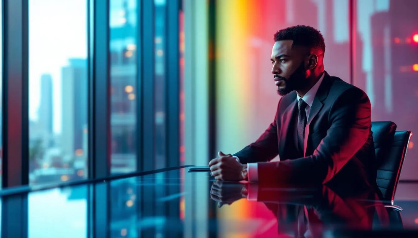 An executive contemplating the need for coaching in a professional setting.