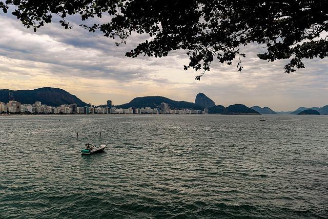 boat, nature, lake, coast, bay, sea, beach, copacabana, panorama, hill, urka, rio de janeiro