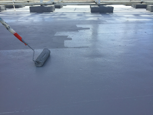 GRP flat roof being laid because it was leaking