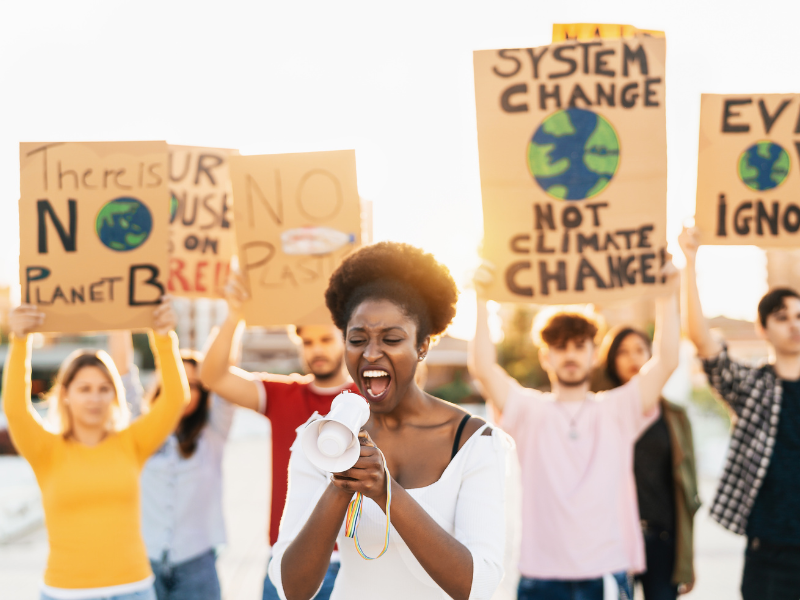 Protest and demonstration to save plants and animals 