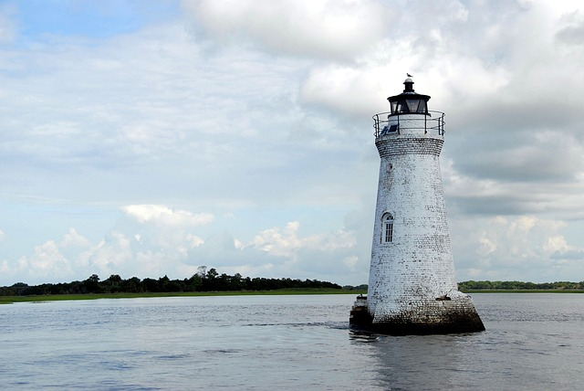lighthouse, beacon, water