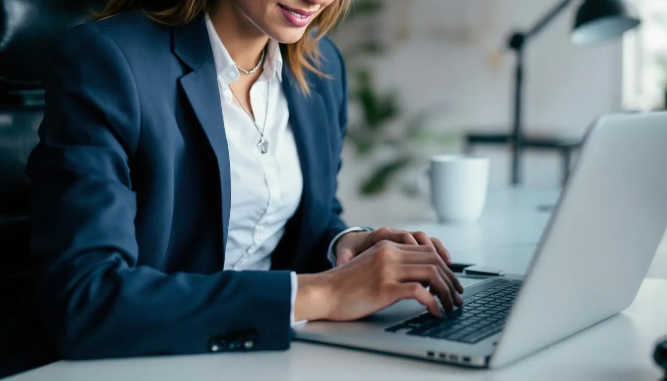 Un representante de servicio al cliente está respondiendo mensajes en diversas plataformas de redes sociales, interactuando con clientes y viajeros para brindar información sobre reservas y servicios de un hotel. La imagen muestra a la persona concentrada en su computadora, rodeada de notas y herramientas de marketing digital.