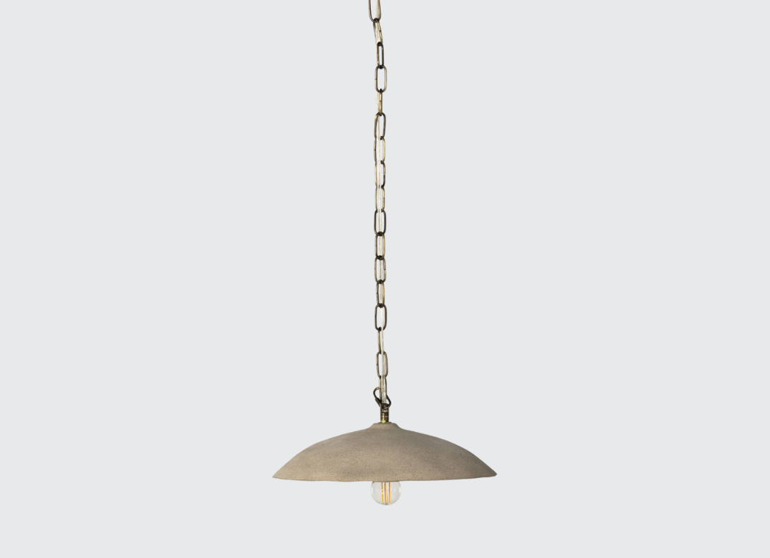 the Juana Pendant dome light from Ocean Modern (wattage or voltage: 60 watt max; user needs electrician to install; cannot plug and play)