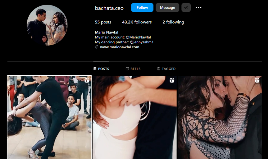 Mario Nawfal Bachata Instagram Account