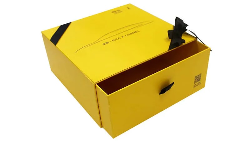 Yellow custom paper drawer box 