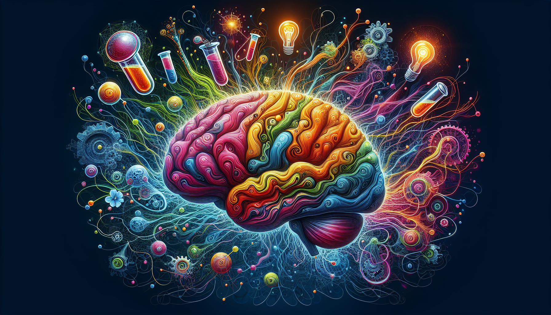 An illustration of the brain with neural connections, representing the science behind neurofeedback and its risks.