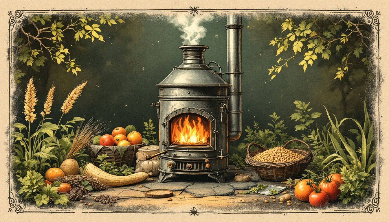 An illustration of what a rocket stove looks like.