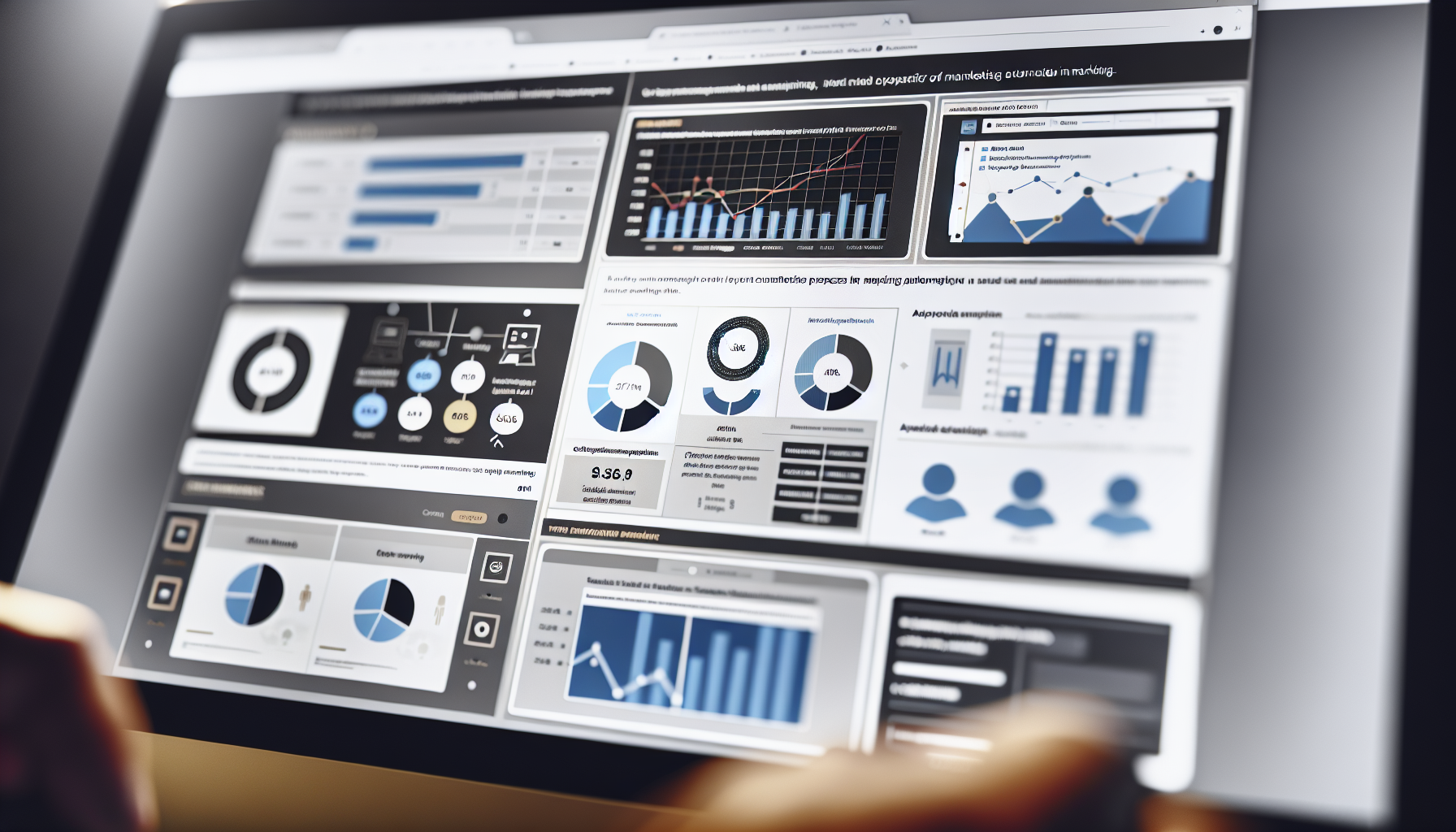 Marketing automation dashboard with data analytics, showcasing the power of automation in brand building