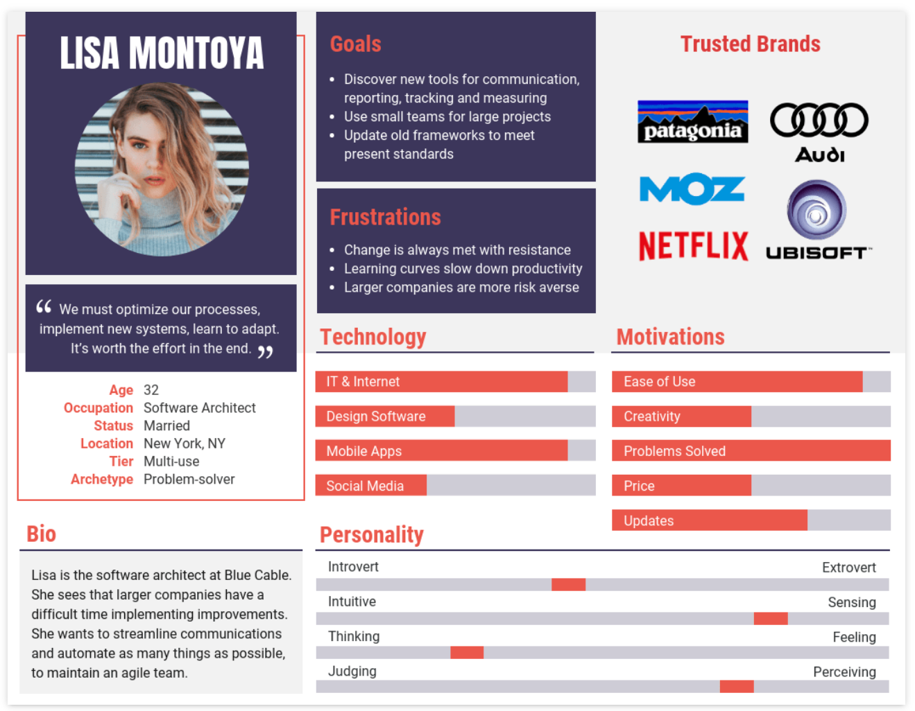 Customer persona example