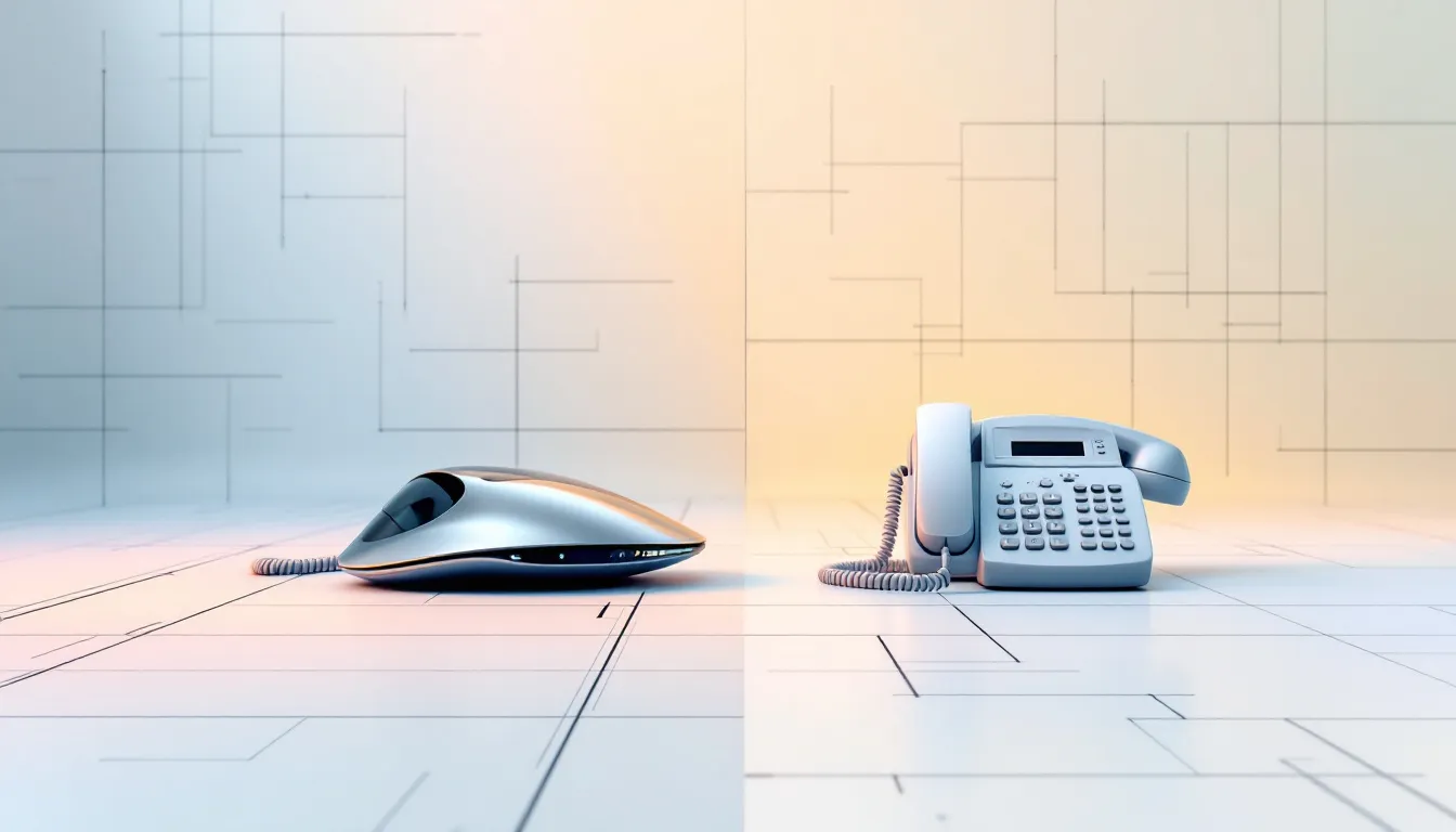 Une comparaison visuelle entre la ligne SIP et la téléphonie traditionnelle.