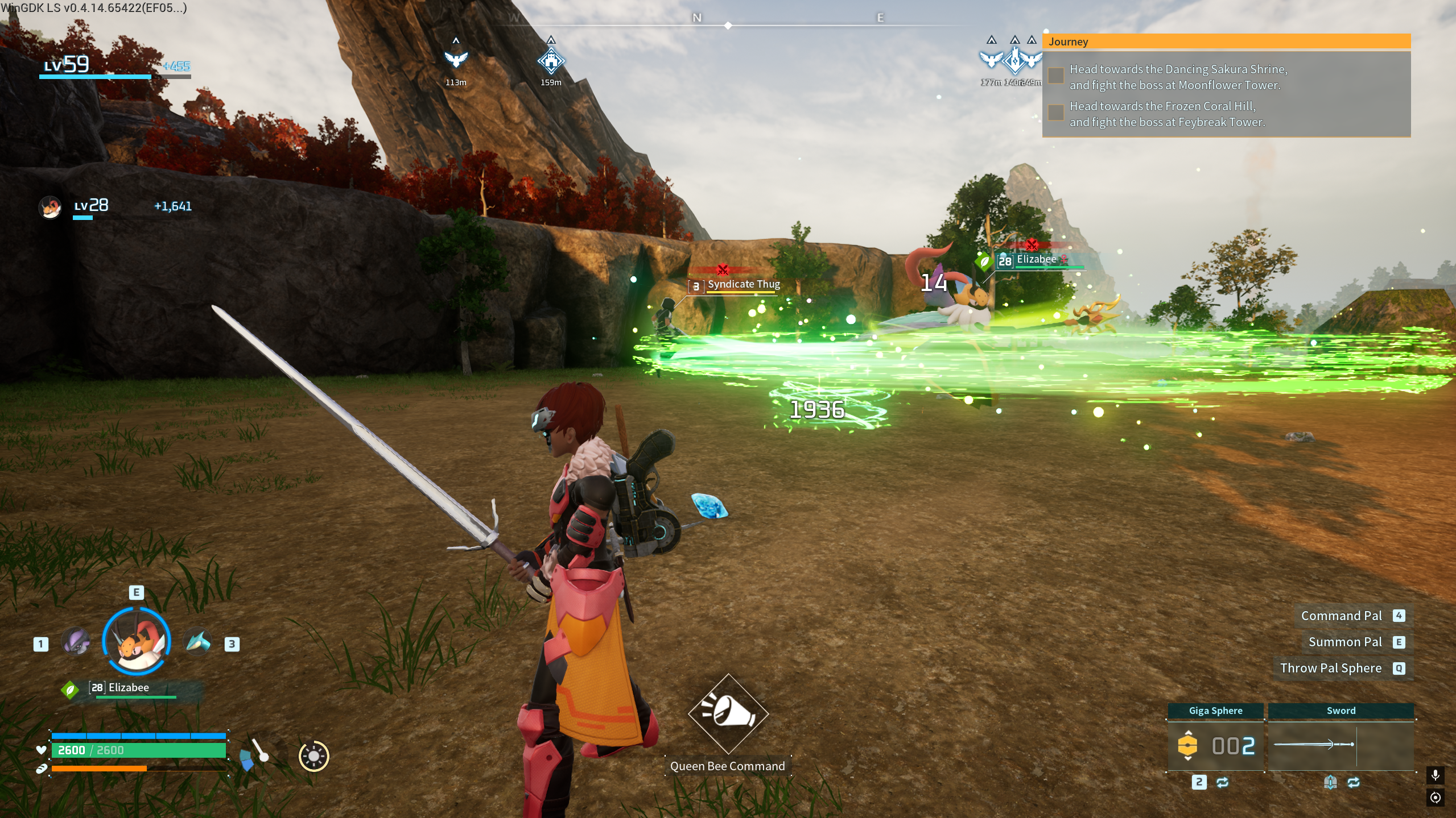 Elizabee swarming the enemy with Spinning Lance.