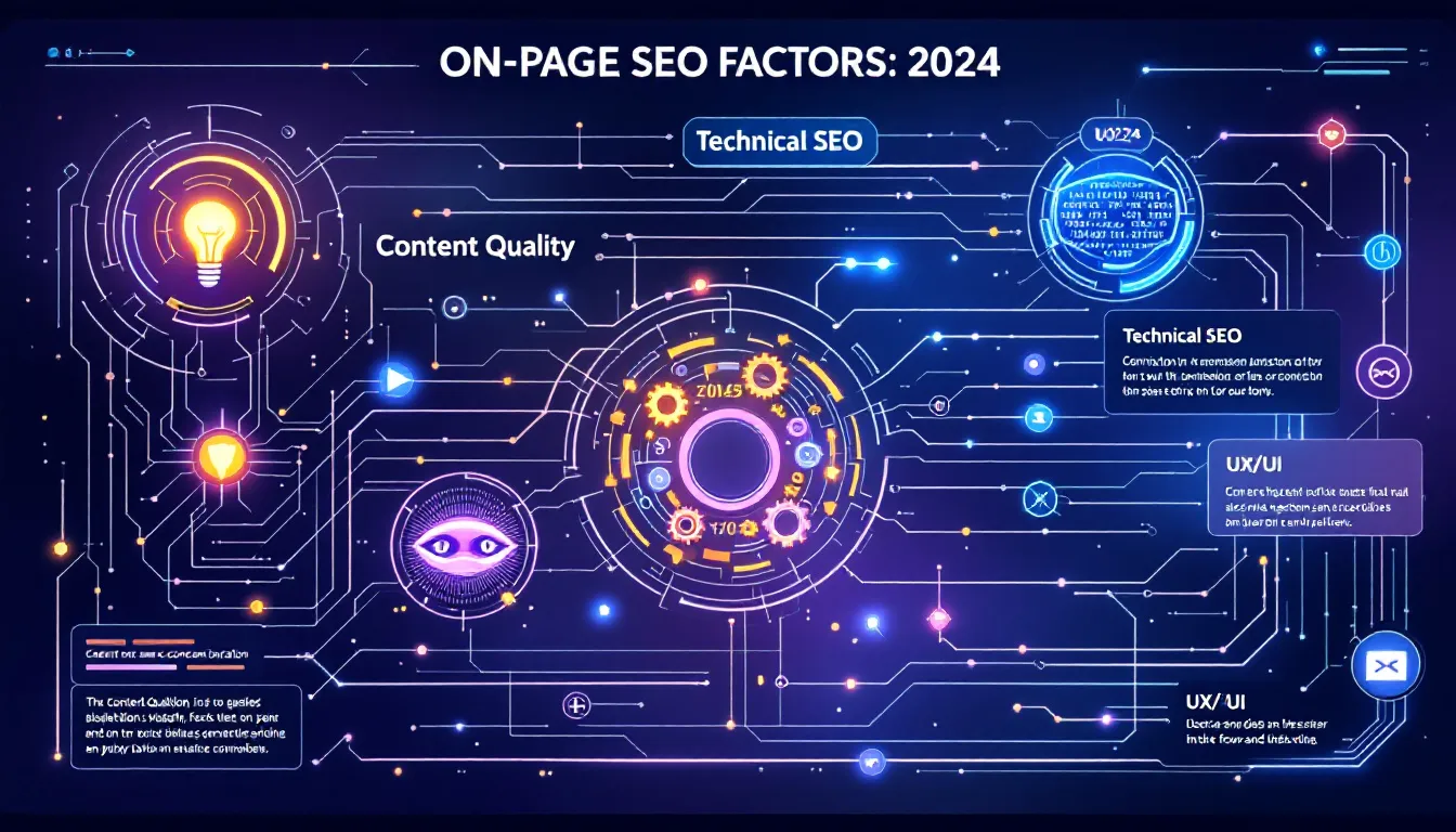 A chart listing key on-page SEO factors for 2024.