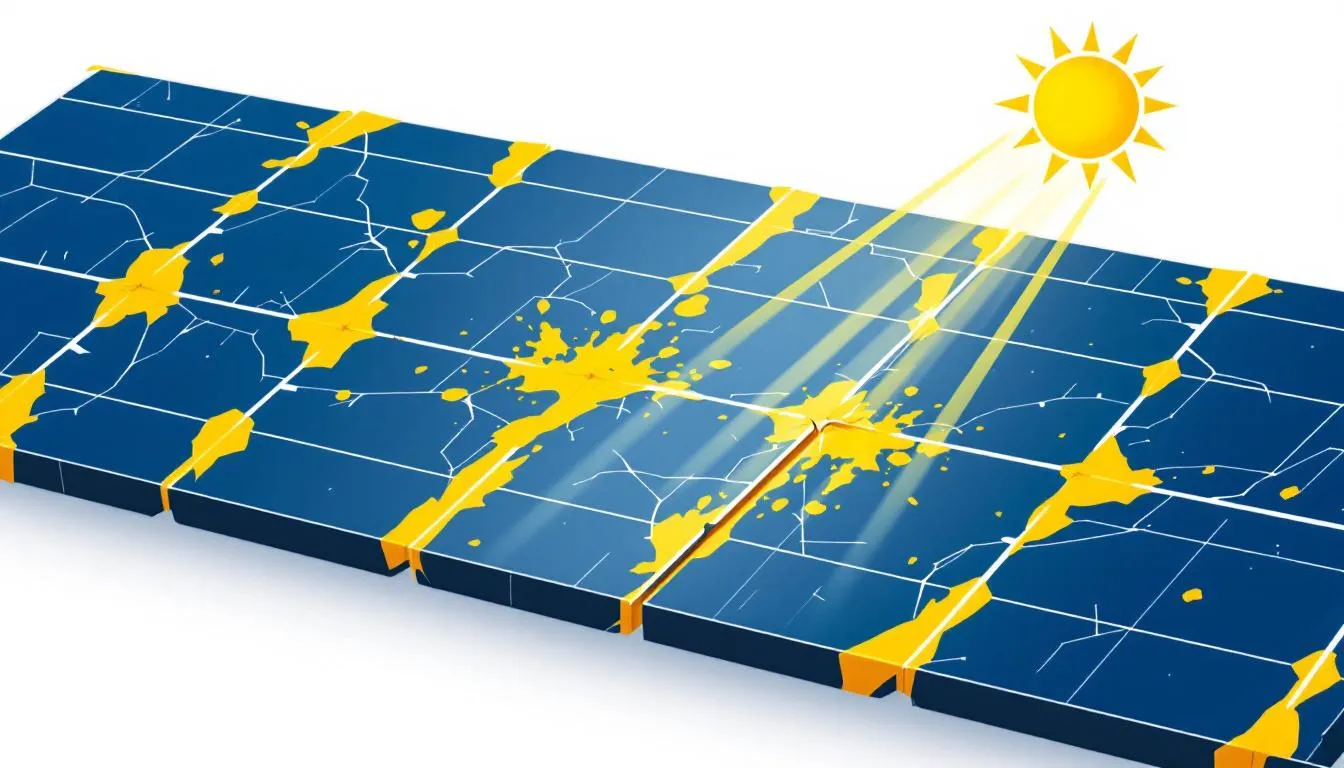 Ein älteres Solarmodul, das die Effizienz nach 20 Jahren zeigt.