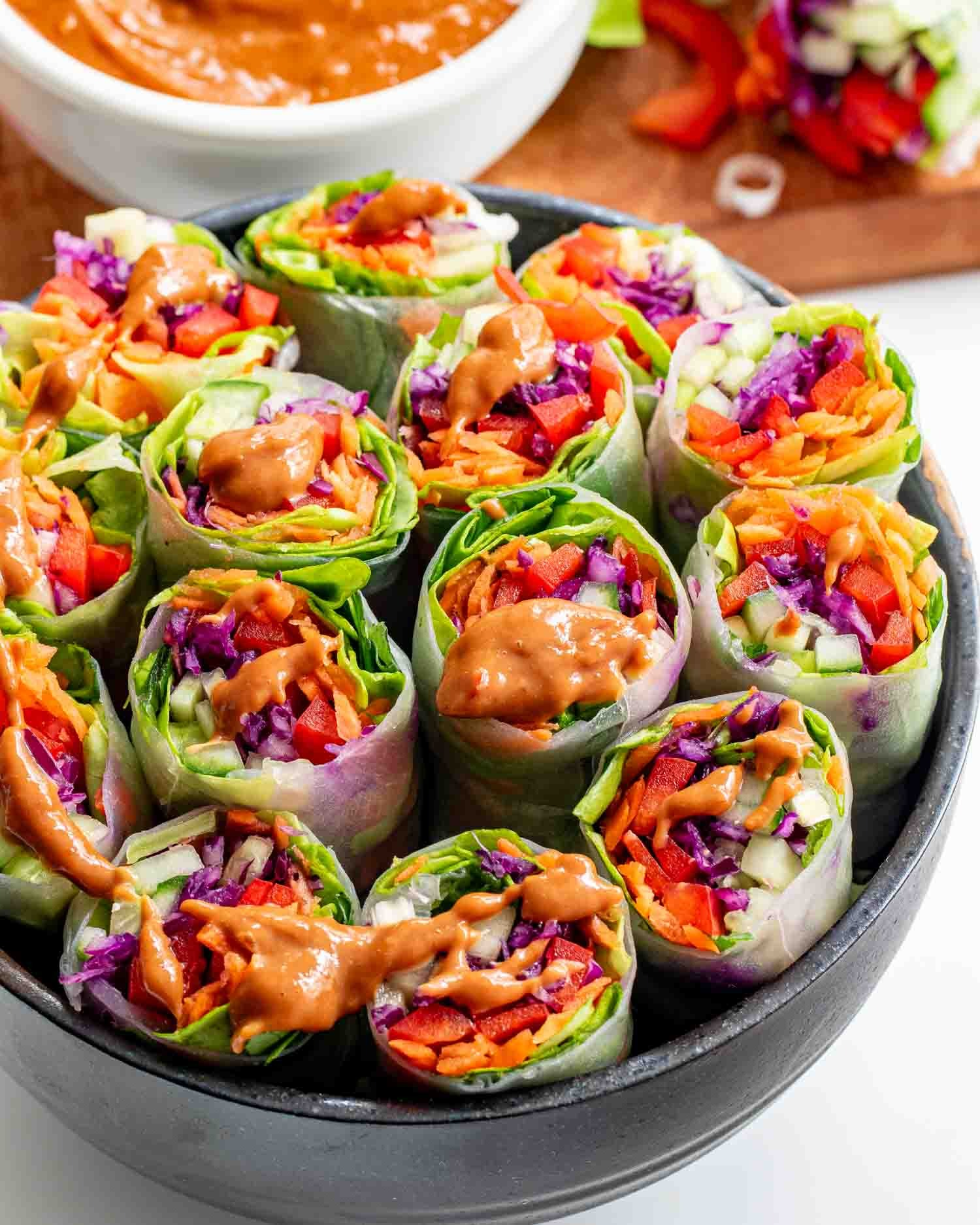 spring rolls, exotic food, baby shower