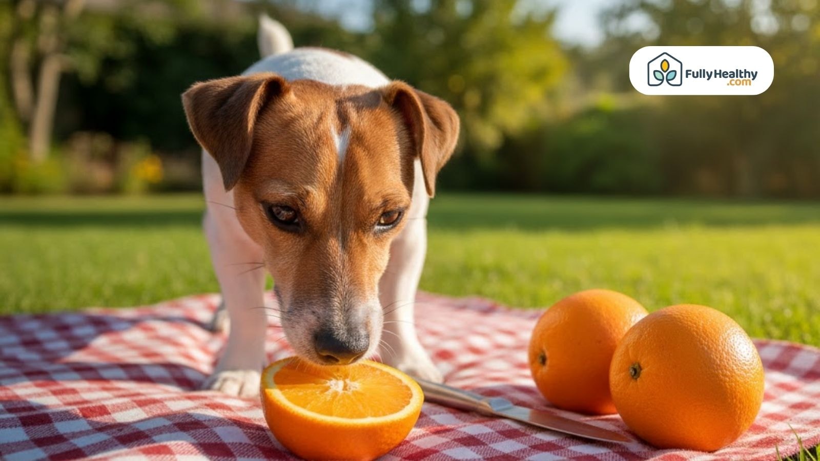 Man offering orange slice to Labrador while sitting on porch