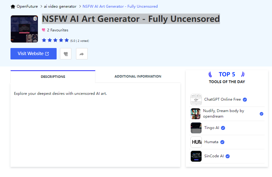 Open future: NSFW AI Art Generator Fully Uncensored 