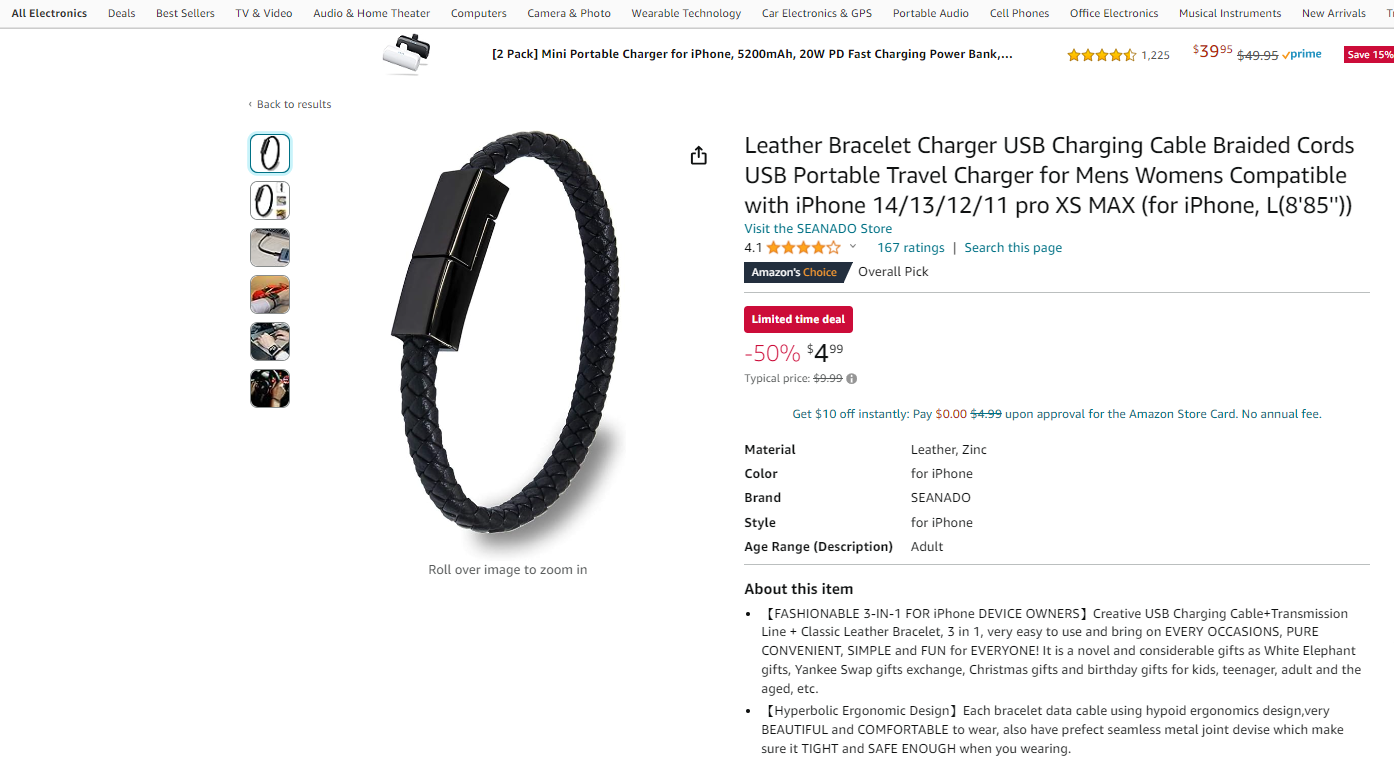 The bracelet portable charging cable is an innovative fusion of fashion and functionality, appealing to young, tech-savvy consumers who need on-the-go charging solutions.