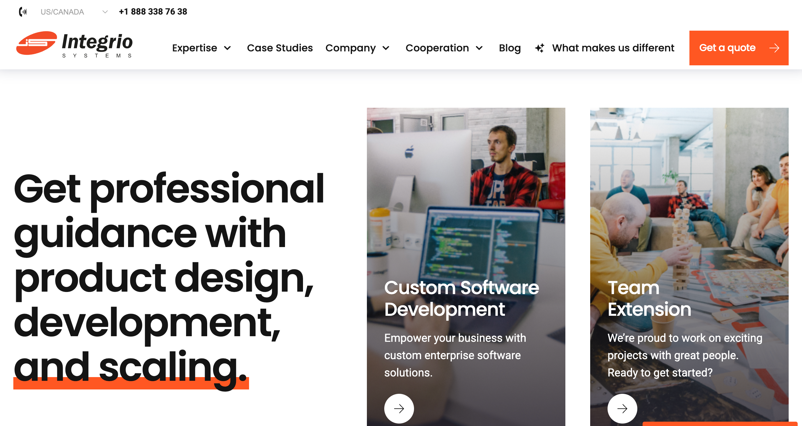 Integrio Systems homepage