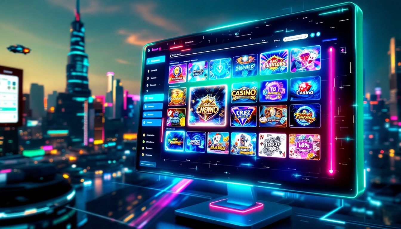 A collection of popular crypto casino sites displayed on a computer screen.