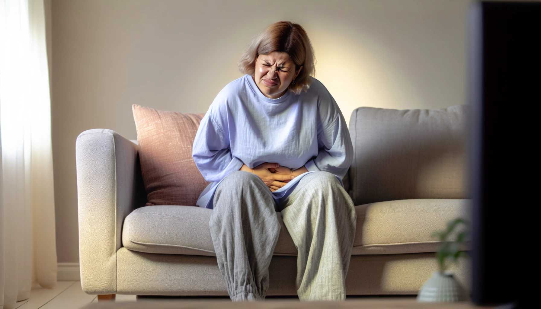 Photo of a person experiencing abdominal discomfort
