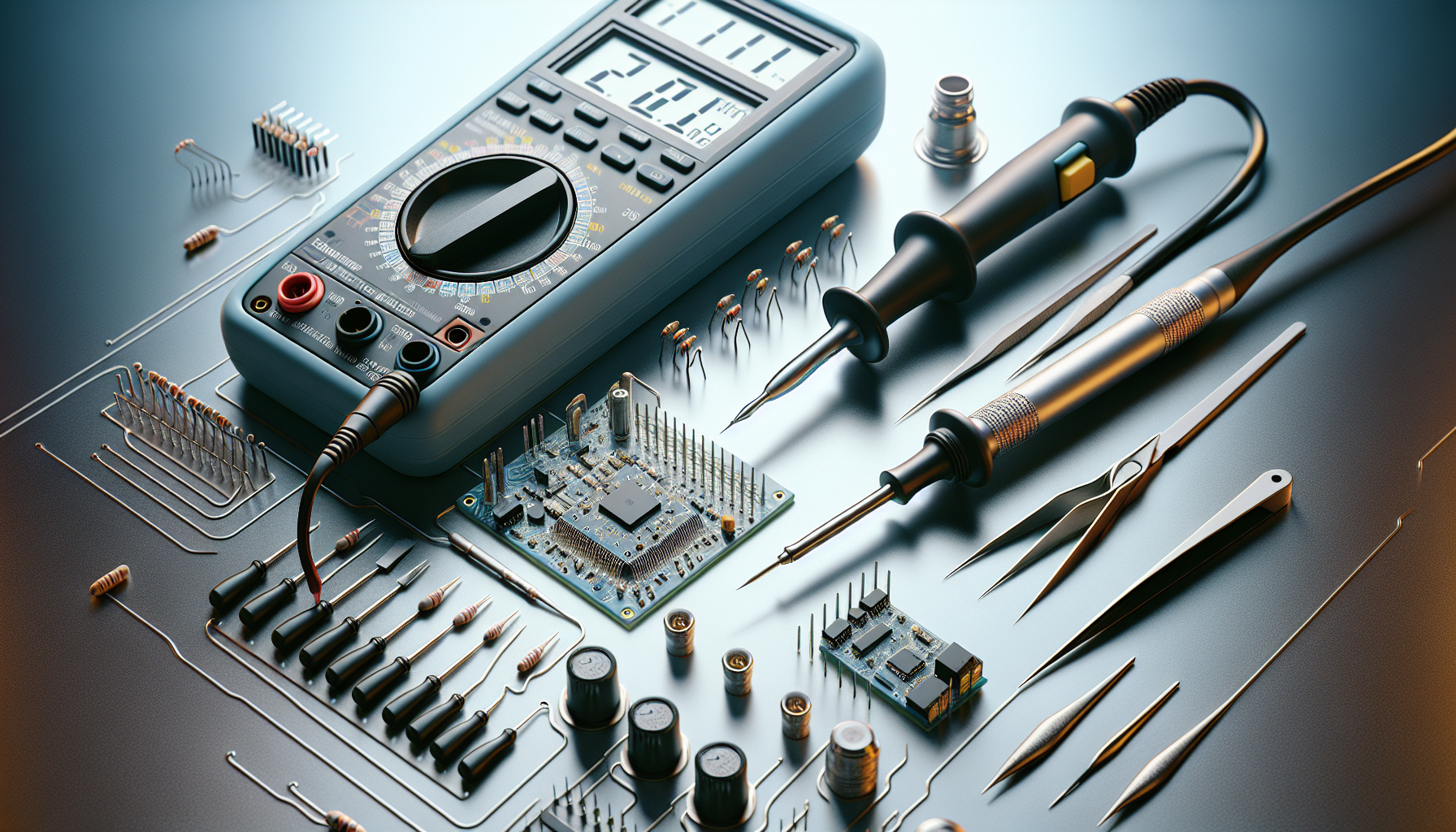 Illustration of troubleshooting tools for surface-mount resistors