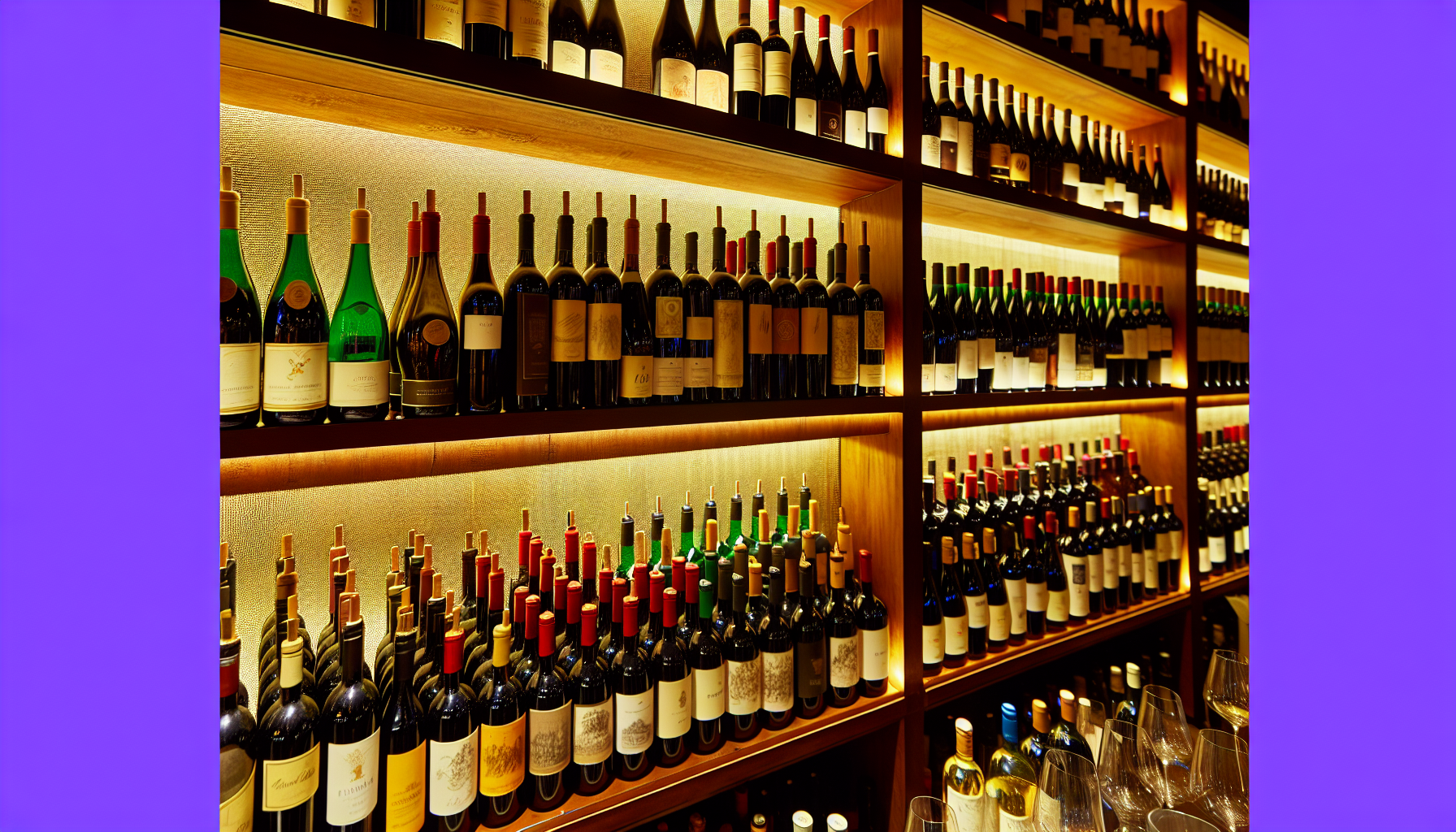 Selection of fine wines at the full bar