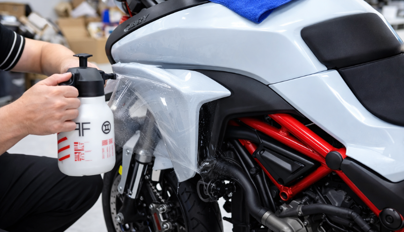 A professional is cleaning PPF with right method because it is very necessary for longetivity