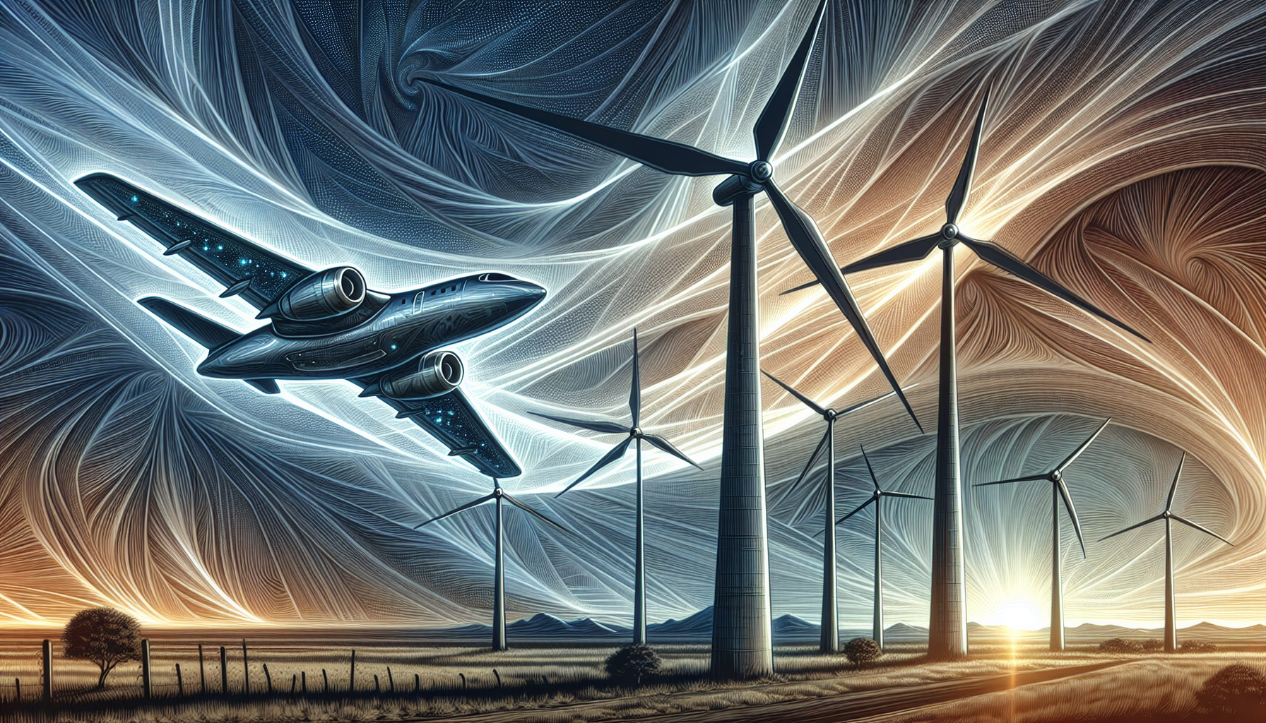 Illustration of aerospace and wind power convergence