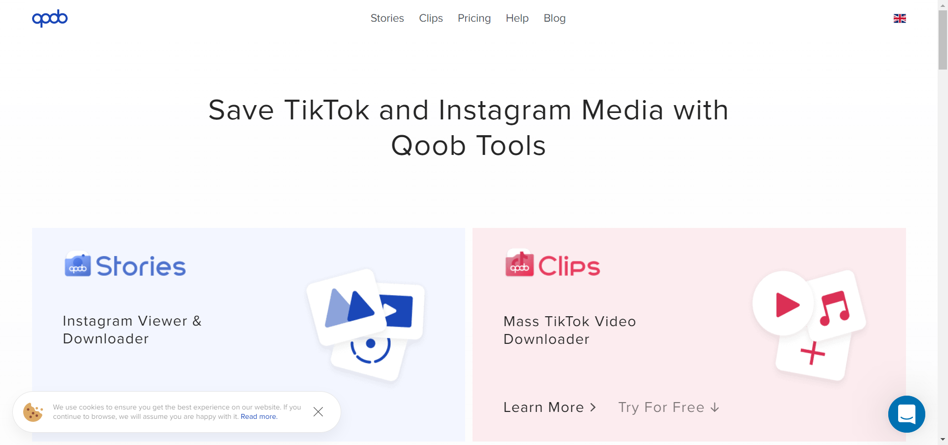 Qoob main page