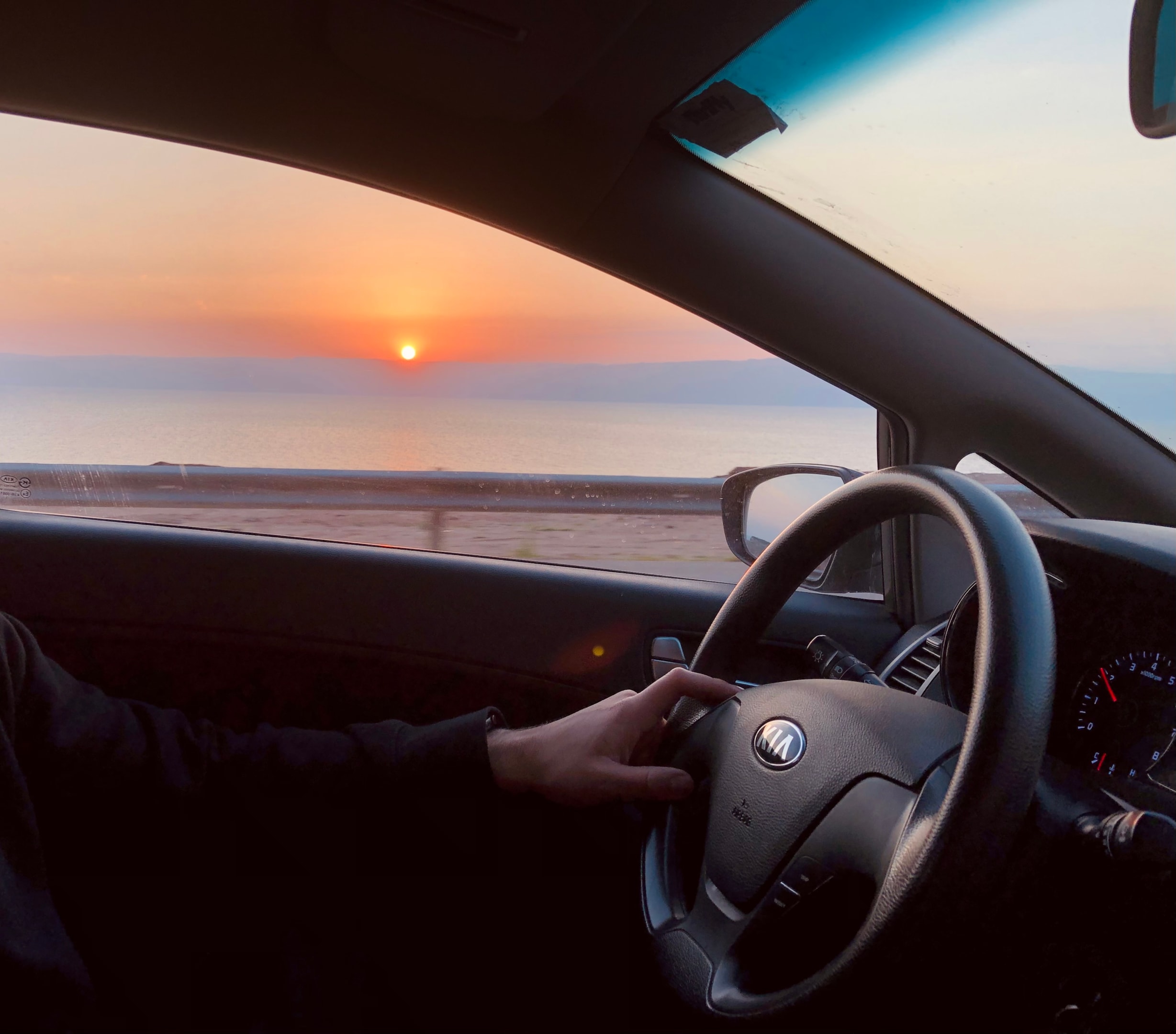 Driving in Jordan on the Dead Sea Highway